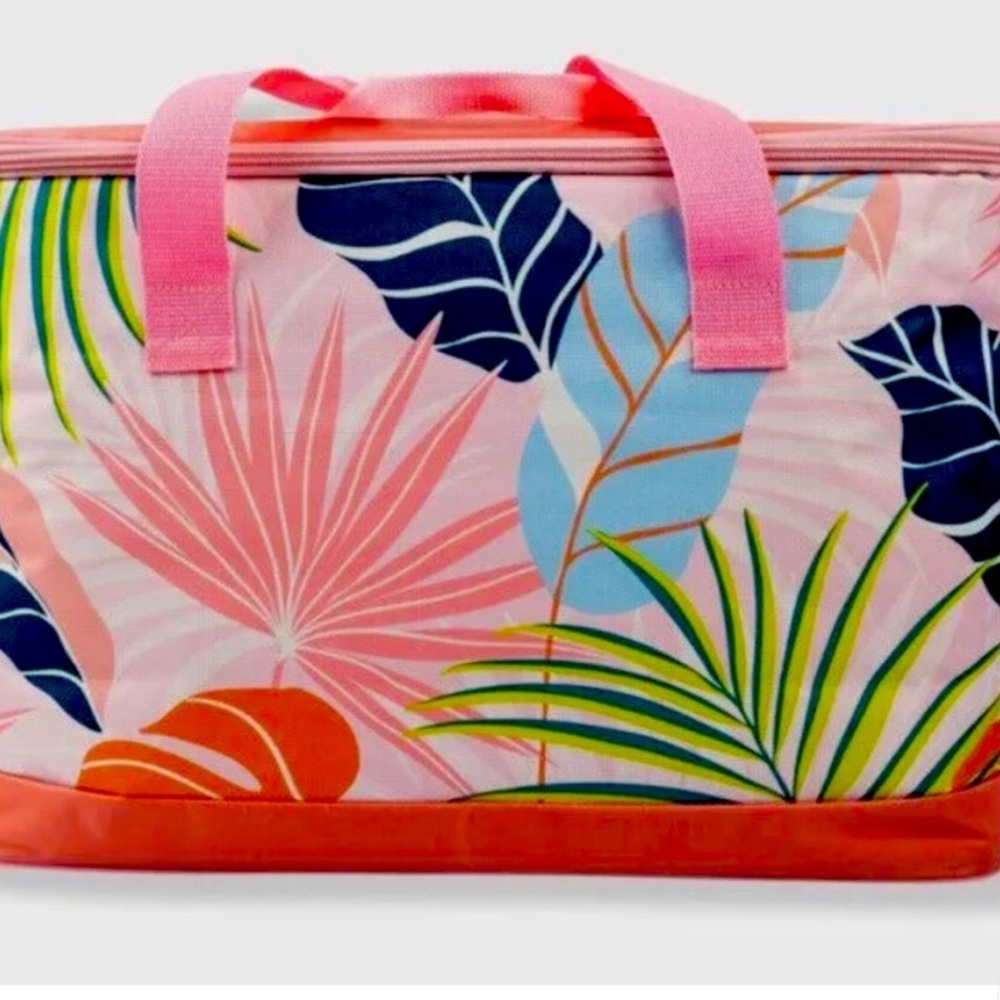 NWT Ulta Beauty x Neutrogena Cooler Bag Tropical Leaf Pink and Blue